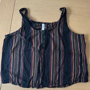 RVCA Multicolor Striped Crop Top